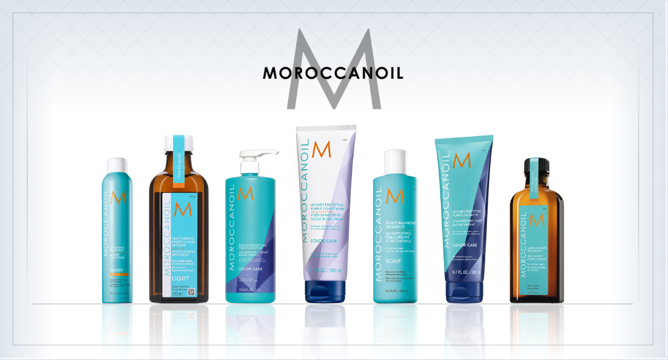 Moroccanoil products from FRAGRANTA's live B2B assortment, shown on white